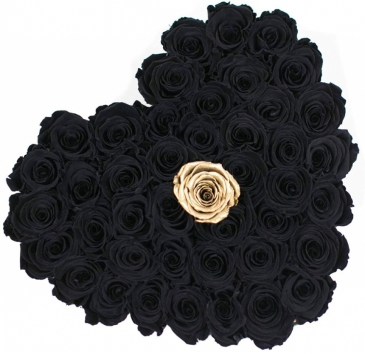 Букет из 40 черных роз в коробке